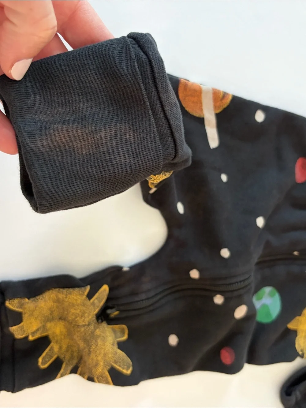 M+A by Monica + Andy Organic Cotton Baby Footie Pajama Space Print 3-6 Months